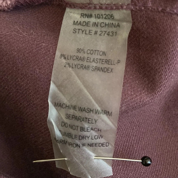 Soft Surroundings Colorful Metro Leggings with Ankle Snaps in Burgundy - Small - Picture 8 of 8